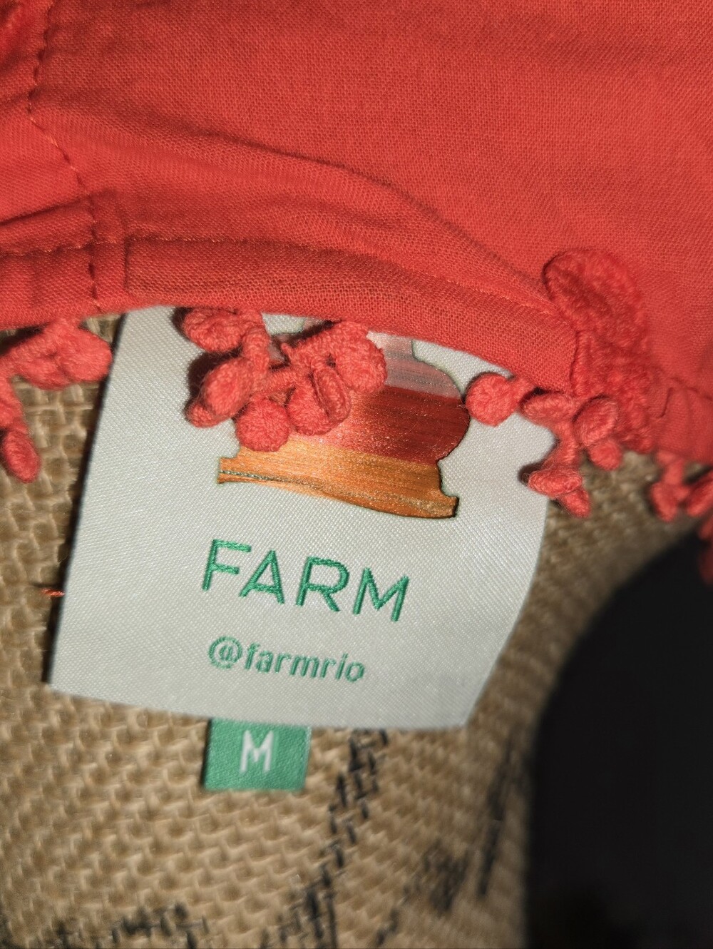 FARM Rio Red Puff-Sleeve Embroidered Cropped Blouse - Picture 9 of 15